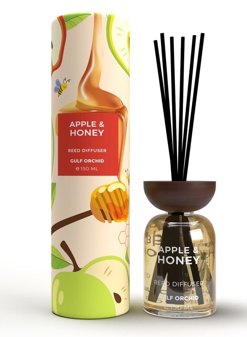 Gulf Orchid Apple & Honey Aromatherapy Reed Diffuser Air Freshener Fragrance for Home & Office 150ml  - Image 1
