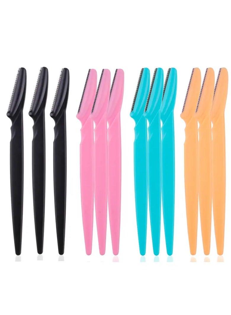 12 Pieces Set Ladies Shaver Eyebrow Tool & Face Trimmer Eye Brows Trimmers Eyebrow Shaver with Safety Shield - Image 1