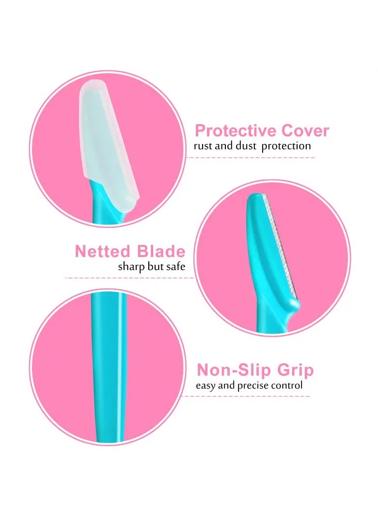 12 Pieces Set Ladies Shaver Eyebrow Tool & Face Trimmer Eye Brows Trimmers Eyebrow Shaver with Safety Shield - Image 4