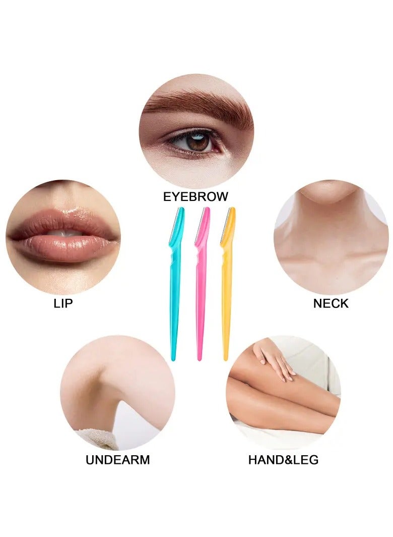 12 Pieces Set Ladies Shaver Eyebrow Tool & Face Trimmer Eye Brows Trimmers Eyebrow Shaver with Safety Shield - Image 5