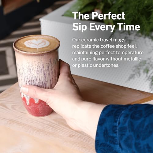 NOVA CERAMICS Travel Coffee Cup– Travel Coffee Tumbler – On the Go Coffee Mug – Microwave & Dishwasher Safe Green CoffeeTumbler - Gifts For Women Men Him Her – 16oz – Jupiter - Image 4