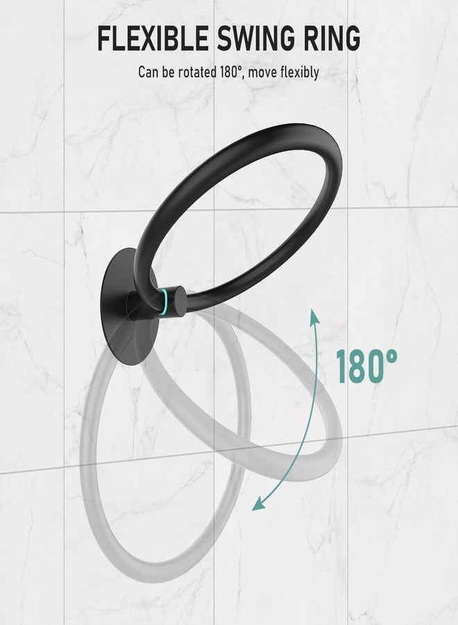 SetSail Adhesive Towel Holder Stainless Steel Hand Towel Ring for Bathroom Wall Matte Black Towel Hanger for Bathroom Accessories - Image 3
