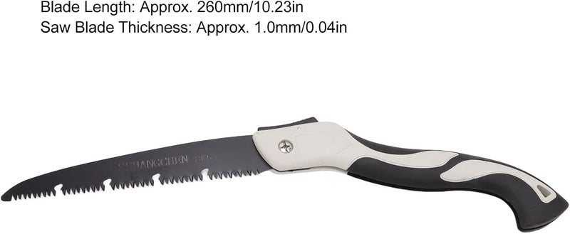 260mm Folding Saw, Saw, Home Hand Pull Woodw Inch Blade Manganese Steel Triple Cut Pruning Saws Felling Garden Small Handheld Tooth with High Speed Chip Receding Slot Teeth - Image 2