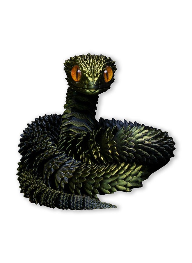 Geustos - 3D Printed Animal Set 3D Printed Snake Toys 3D Printed Curved Flexible Toys 3D Printed Animals Delicate Cute Pet Toys Children/Adult Fidget Toys (Purple and Black, 17.7') - Image 1