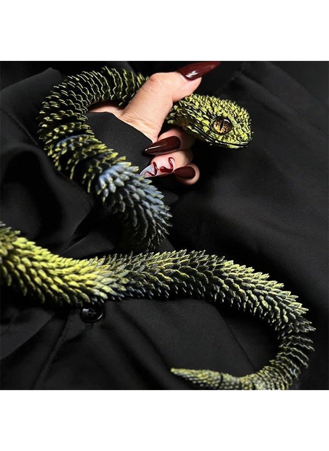 Geustos - 3D Printed Animal Set 3D Printed Snake Toys 3D Printed Curved Flexible Toys 3D Printed Animals Delicate Cute Pet Toys Children/Adult Fidget Toys (Purple and Black, 17.7') - Image 1