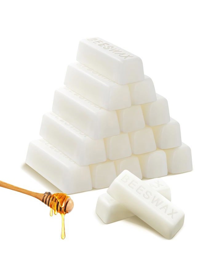 Treela 24 x 1 oz White Beeswax Bars Pure Natural Beeswax Bars Cosmetic Grade Triple-Filtered for Candle Making Skincare Lip Balm Lotion Furniture Polish DIY Crafts - Image 1