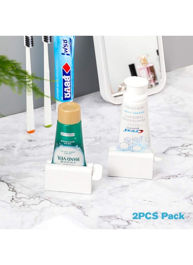 BEZOX - Minimalist Toothpaste Tube Squeezers(Set Of 2), Toothpaste Roller Squeeze Tool, Eco-Friendly Toothpaste Holder Dispenser - White - Image 1