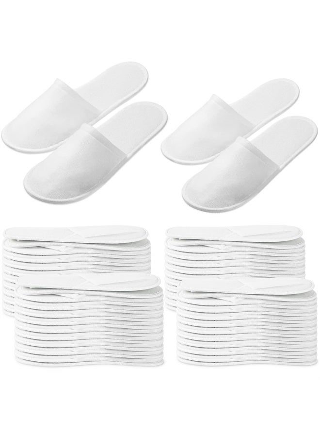 Satinior 40 Pairs Disposable Slippers Closed Toe Spa Slippers White Hotel Slippers Portable Travel Slippers Indoor Slipper Bulk for Women Men Home Hotel Wedding Guests, 2 Sizes - Image 1