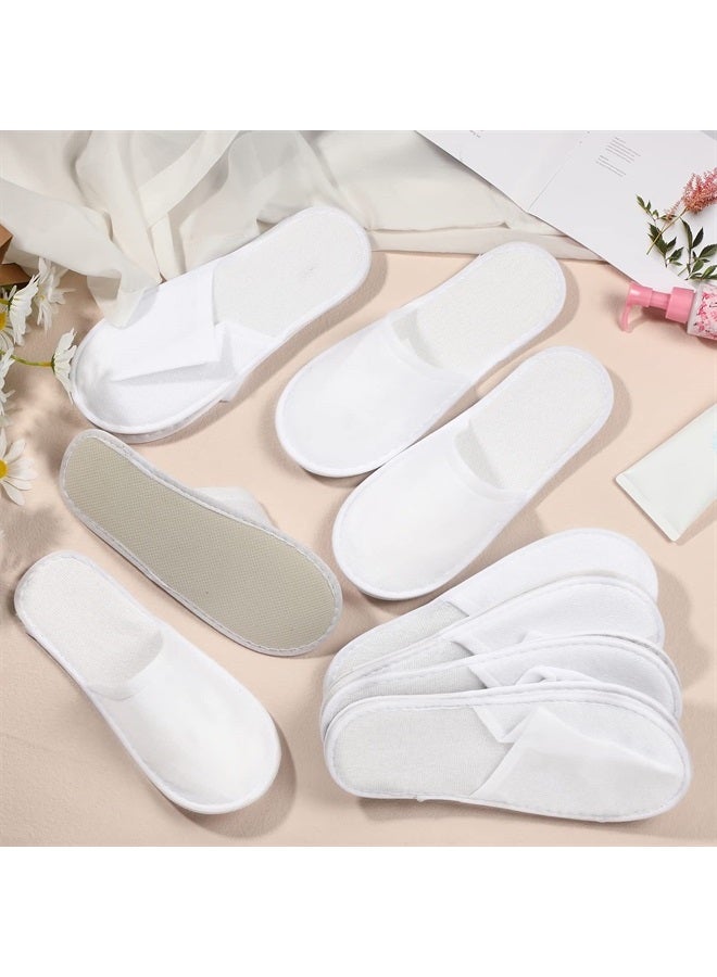 Satinior 40 Pairs Disposable Slippers Closed Toe Spa Slippers White Hotel Slippers Portable Travel Slippers Indoor Slipper Bulk for Women Men Home Hotel Wedding Guests, 2 Sizes - Image 5
