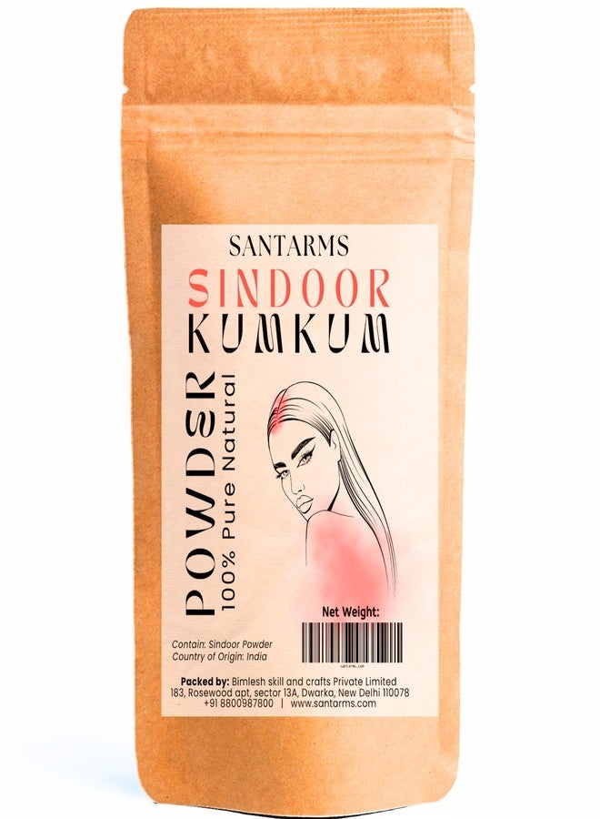 santarms سانتارمز A++ مسحوق السندور العضوي الطبيعي، السندور الأحمر كومكوم علبة للنساء سوهاج سندور للاستخدام اليومي، حفلات الزفاف، والطقوس الدينية آمن على البشرة، خالٍ من المواد الكيميائية، يدوم طويلاً (كبير، 50 غرام) - Image 1
