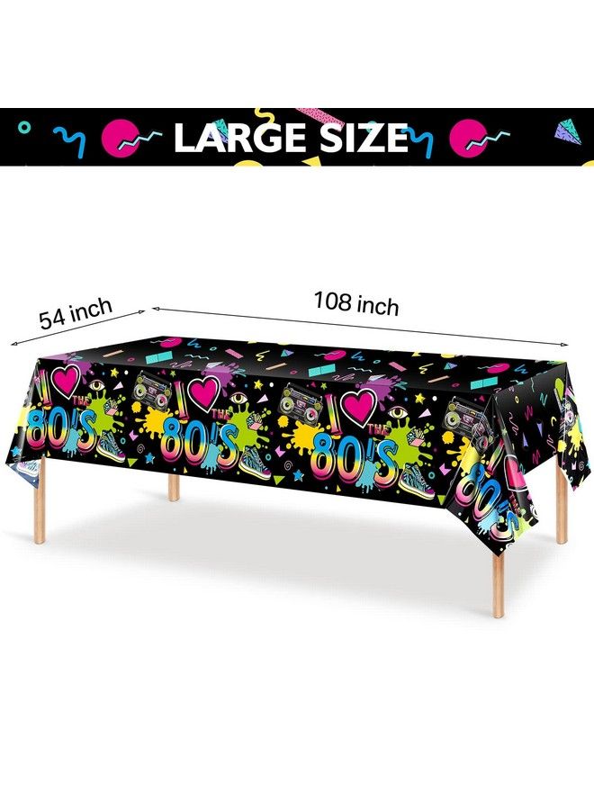 Tegeme 3 Pack 80S Plastic Party Tablecloth 80'S Party Table Cover 80S Birthday Party Supplies The 80'S Hip Hop Party Decoration Throwback Birthday Party Decoration For Dining Room And Kitchen 54 X 108 Inch - Image 3
