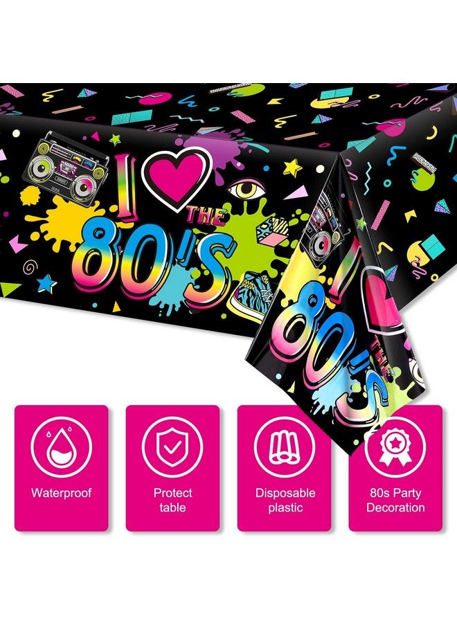 Tegeme 3 Pack 80S Plastic Party Tablecloth 80'S Party Table Cover 80S Birthday Party Supplies The 80'S Hip Hop Party Decoration Throwback Birthday Party Decoration For Dining Room And Kitchen 54 X 108 Inch - Image 4