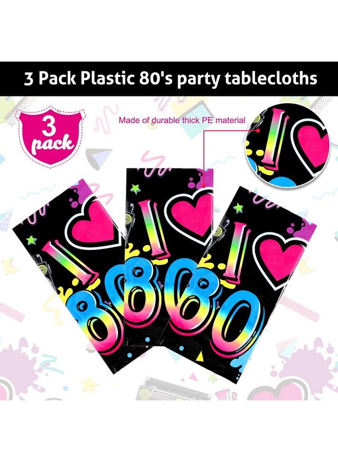 Tegeme 3 Pack 80S Plastic Party Tablecloth 80'S Party Table Cover 80S Birthday Party Supplies The 80'S Hip Hop Party Decoration Throwback Birthday Party Decoration For Dining Room And Kitchen 54 X 108 Inch - Image 5