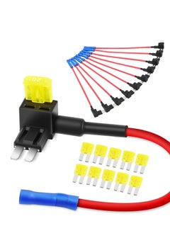 KENSUO 10 Pcs,Micro 2 Fuse TAP 12V Car Add a Circuit ATR Blade Fuse Adapter with 20A Fuse Micro II Fuse Holder Add On Dual Circuit Adapter for Cars Trucks Boats (50058R)  - Image 1