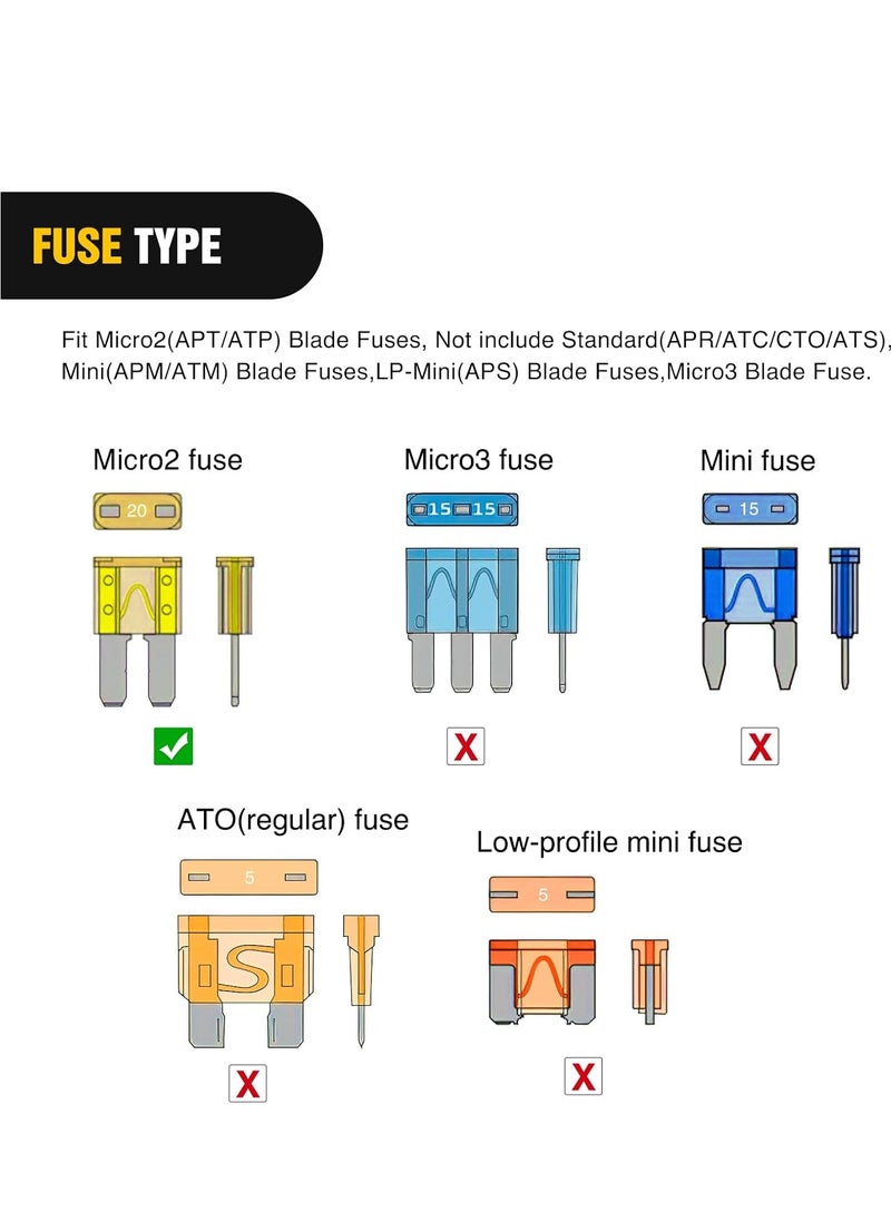 KENSUO - 10 Pcs,Micro 2 Fuse TAP 12V Car Add a Circuit ATR Blade Fuse Adapter with 20A Fuse Micro II Fuse Holder Add On Dual Circuit Adapter for Cars Trucks Boats (50058R) - Image 1