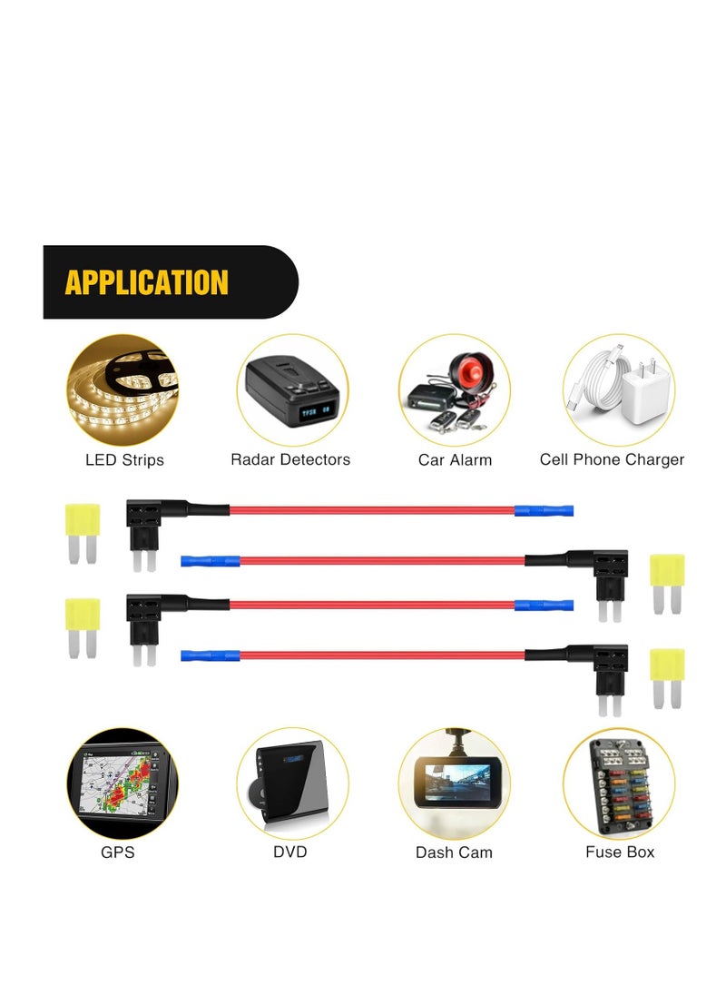 KENSUO - 10 Pcs,Micro 2 Fuse TAP 12V Car Add a Circuit ATR Blade Fuse Adapter with 20A Fuse Micro II Fuse Holder Add On Dual Circuit Adapter for Cars Trucks Boats (50058R) - Image 1