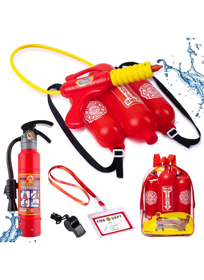 Born Toys - Water Gun For Kids For Ages 37 Backpack Water Gun Toy Fire Extinguisher Use As Squirt Gun Water Shooter Water Blaster Soaker Gun Great Fireman Toys For Fireman Costume For Kids - Image 1