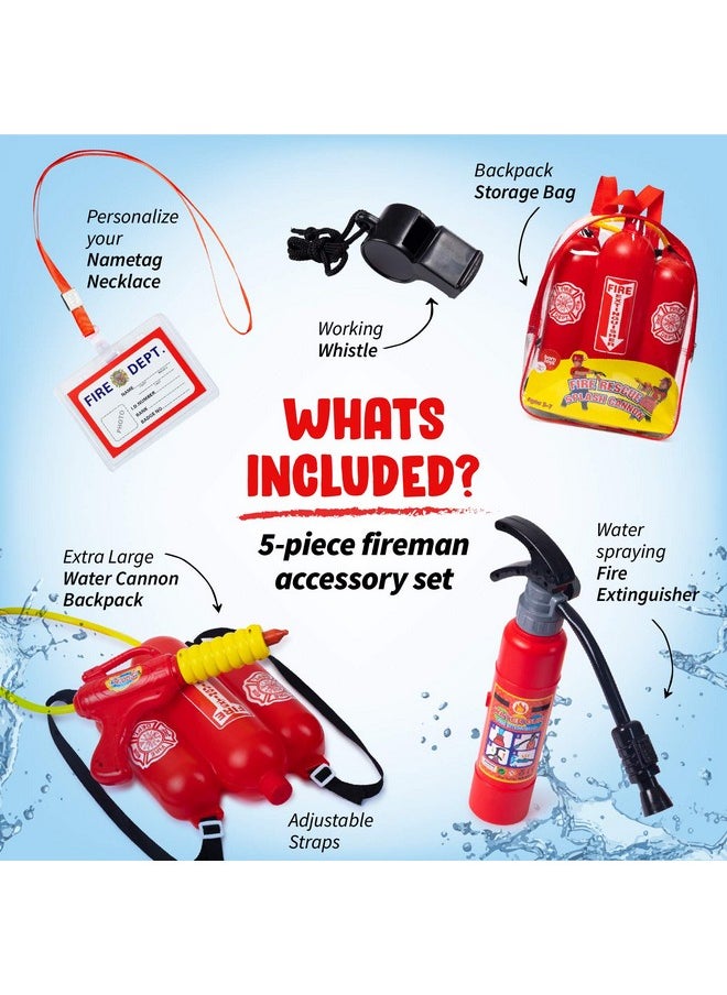 Born Toys - Water Gun For Kids For Ages 37 Backpack Water Gun Toy Fire Extinguisher Use As Squirt Gun Water Shooter Water Blaster Soaker Gun Great Fireman Toys For Fireman Costume For Kids - Image 1