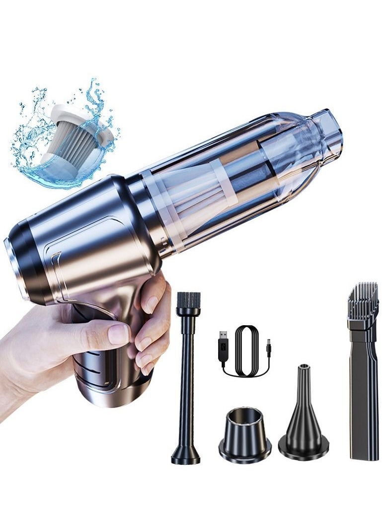 SUITU Portable Car Dual-use Cordless Vacuum Cleaner, Home Multi-function 19000pa Strong Suction Handheld Blowers (120W 35500Rpm USB Rechargeable)  - Image 1