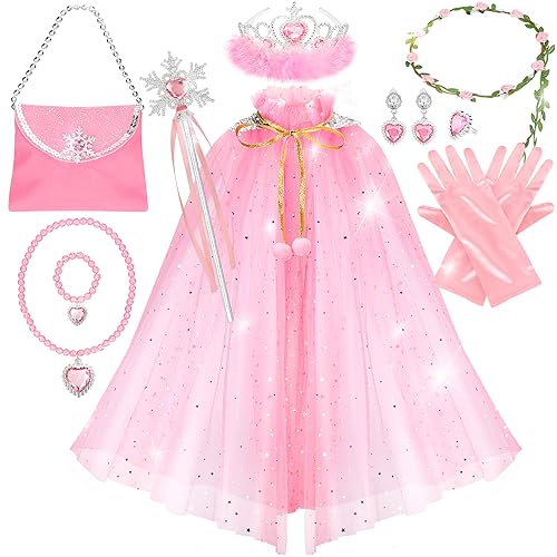 Fedio Princess Cape Set,12Pcs Princess Dress up Clothes for Little Girl, Princess Dresses for Girl 3-8 Years Birthday Gift - Image 1