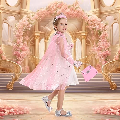 Fedio Princess Cape Set,12Pcs Princess Dress up Clothes for Little Girl, Princess Dresses for Girl 3-8 Years Birthday Gift - Image 3
