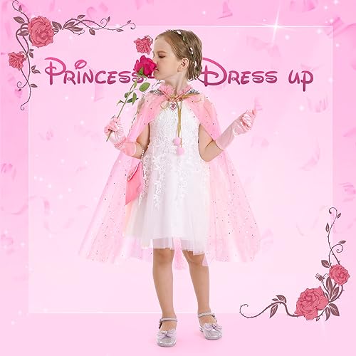 Fedio Princess Cape Set,12Pcs Princess Dress up Clothes for Little Girl, Princess Dresses for Girl 3-8 Years Birthday Gift - Image 2
