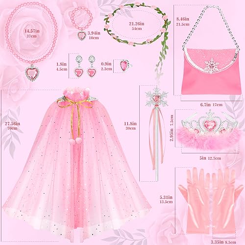 Fedio Princess Cape Set,12Pcs Princess Dress up Clothes for Little Girl, Princess Dresses for Girl 3-8 Years Birthday Gift - Image 5