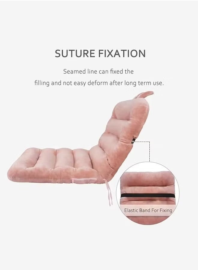 Reelyo Comfy Cushion, Thickened Plush Office Chair Cushion 85×45cm, All-in-One Soft Breathable Integrated Office Seat Cushion with Backrest Lumbar Support, Fixing Band & Non-Slip Bottom, Detachable Washable Cover, High Quality Plush PP Cotton Comfortable and No Deformation for Desk Chair Rocking Chair Car Seat Home Decor (Cute Pink Rabbit Design) - Image 3