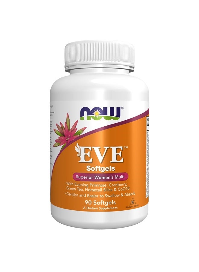 now Supplements, Eve™ Women's Multivitamin with Evening Primrose, Cranberry, Green Tea, Horsetail Silica & CoQ10, 90 Softgels - Image 1