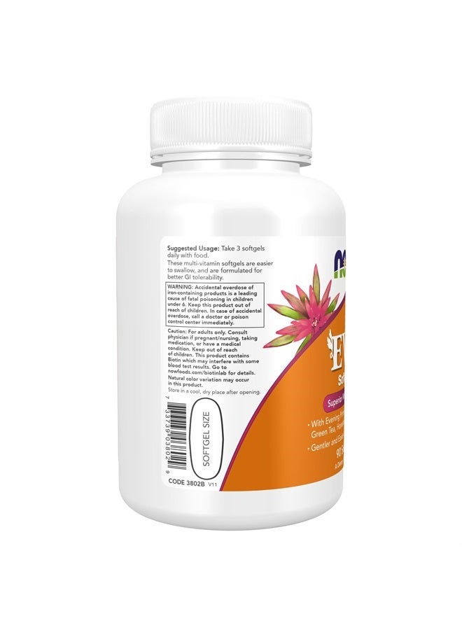 now Supplements, Eve™ Women's Multivitamin with Evening Primrose, Cranberry, Green Tea, Horsetail Silica & CoQ10, 90 Softgels - Image 4