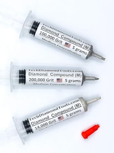 TechDiamondTools Kit of 3 Diamond Polishing Compound Polishing Paste USA Made 14000 100000 200000 Grit for Marble Glass Metal Rock Jewelry Resin Silver Gemstone 25% of Diamond Powder - Image 1
