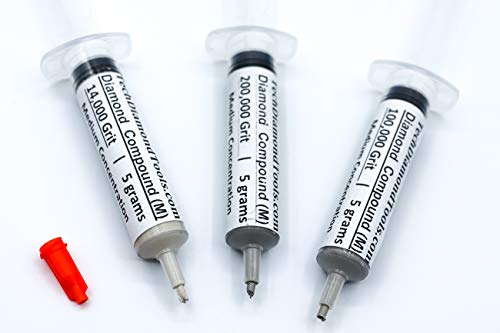 TechDiamondTools Kit of 3 Diamond Polishing Compound Polishing Paste USA Made 14000 100000 200000 Grit for Marble Glass Metal Rock Jewelry Resin Silver Gemstone 25% of Diamond Powder - Image 3