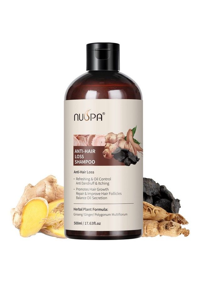 NUSPA NUSPA Herbal Hair Growth Shampoo Anti Hair Loss Hair Wash Infused With GingerGensengPolygonum Multiflorum Anti-Thinning Hair Thickening Products For Women & Men Daily Use  - Image 1