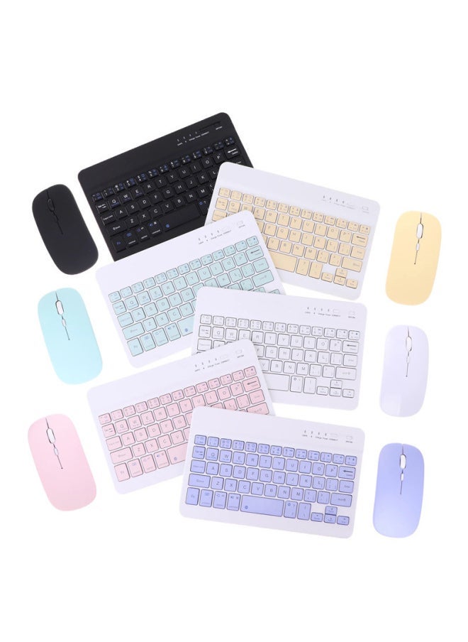 Bluetooth Keyboard For IPad Tablet PC Wonderful Control Keyboard Mobile Phone Wireless Bluetooth Keyboard Mouse Suit Factory-Color:7inch Keyboard + Dual Mode Rechargeable Mouse-Product Type:Sky Blue - Image 1