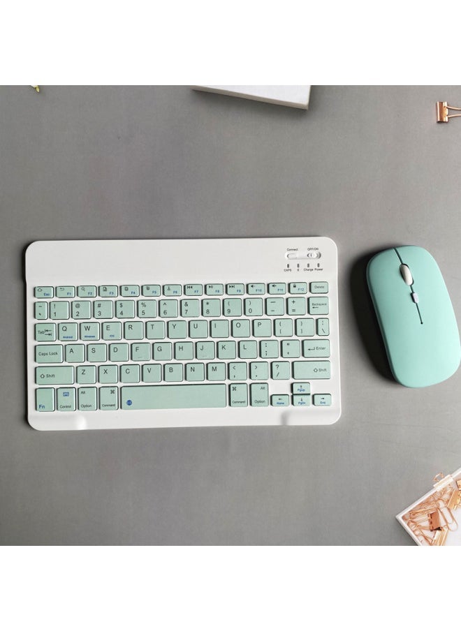 Bluetooth Keyboard For IPad Tablet PC Wonderful Control Keyboard Mobile Phone Wireless Bluetooth Keyboard Mouse Suit Factory-Color:7inch Keyboard + Dual Mode Rechargeable Mouse-Product Type:Sky Blue - Image 4