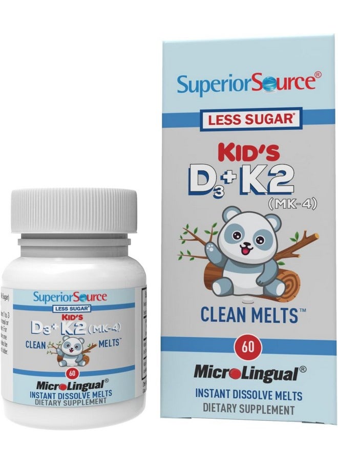 Superior Source Superior Source Kid's D3 & K2 (MK-4) - Children's Multivitamin - Supports Immune System & Bone Health - Non-GMO, Preservative-Free & Dye-Free - 60 MicroLingual Instant-Dissolve Tablets  - Image 1