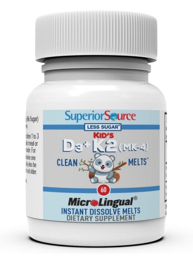 Superior Source Superior Source Kid's D3 & K2 (MK-4) - Children's Multivitamin - Supports Immune System & Bone Health - Non-GMO, Preservative-Free & Dye-Free - 60 MicroLingual Instant-Dissolve Tablets  - Image 3