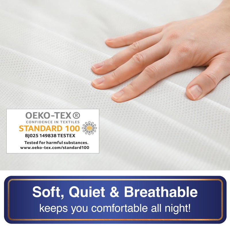 Bed Bug Blocker All-in-One Mattress Protector, Zippered Encasement, Water & Stain Resistant, Triple Seal Protection, RV Short Twin, White - Image 4