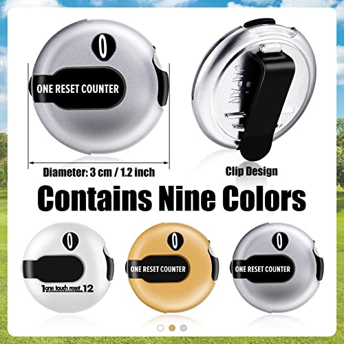 Fiada 3 Pcs 1.2 Inch Golf Score Counter for Women Mini Golf Stroke Counter Scoring Keeper up to 12 Shot to Scorekeeper Glove in(Gold, Silver, White) - Image 2