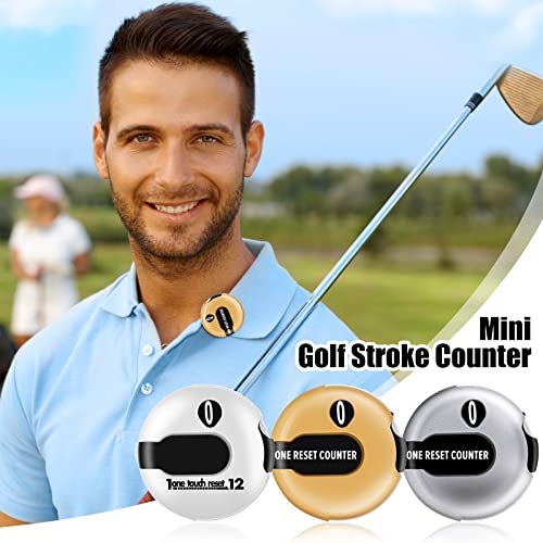 Fiada 3 Pcs 1.2 Inch Golf Score Counter for Women Mini Golf Stroke Counter Scoring Keeper up to 12 Shot to Scorekeeper Glove in(Gold, Silver, White) - Image 4