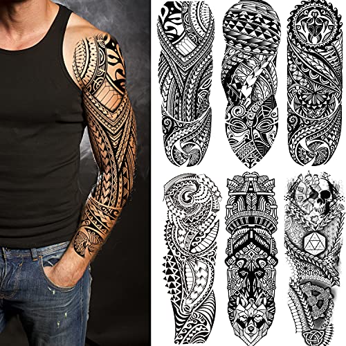 Leoars Fake Sleeve Tattoos Stickers 6-Sheet Full Arm Temporary Tattoos Sleeves for Adult Kids Women Makeup - Image 4