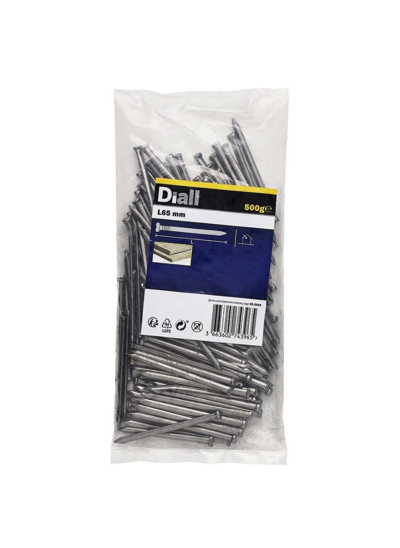 ACE Diall Carbon Steel Plain Oval Nail Pack 65mm 500g 