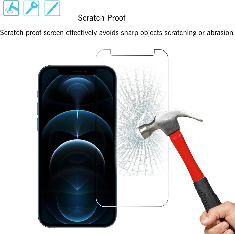 Ailun 2Pack Screen Protector Compatible for iPhone 12 Pro[6.1 inch] + 2 Pack Camera Lens Protector,Tempered Glass Film,[9H Hardness] - HD - Image 5