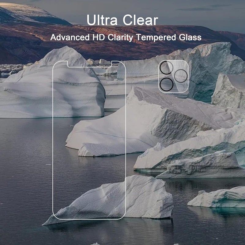 Ailun 2Pack Screen Protector Compatible for iPhone 12 Pro[6.1 inch] + 2 Pack Camera Lens Protector,Tempered Glass Film,[9H Hardness] - HD - Image 4