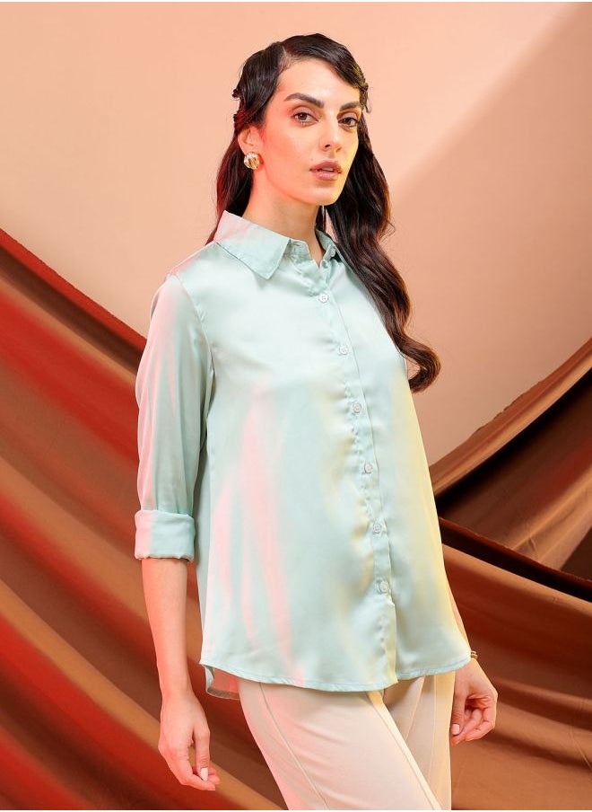 Freehand Women Slim Fit Solid Shirt  - Image 3