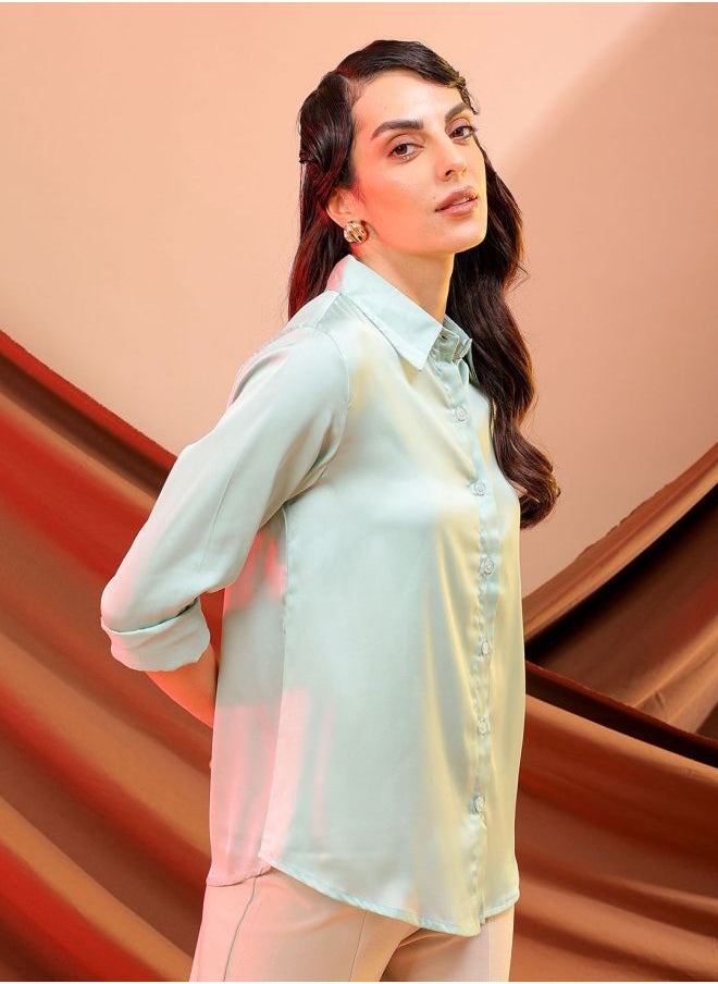 Freehand Women Slim Fit Solid Shirt  - Image 4
