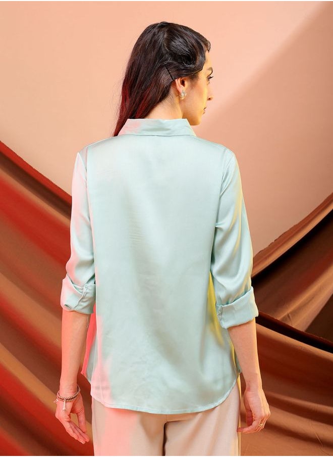 Freehand Women Slim Fit Solid Shirt  - Image 2