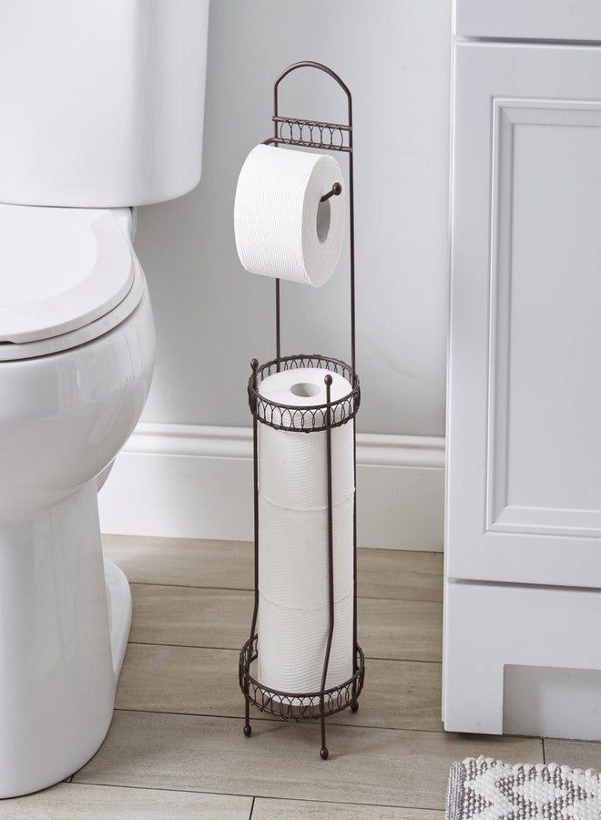 Bath Bliss Bathroom Toilet Paper Dispenser and Holder | Dimensions : 6.69 x 6.69 x 25.79 | Attractive Rust Finish | Fits 3 Jumbo Rolls | Dispenser Bar | Bathroom Accessories | Bronze Curls Design - Image 4