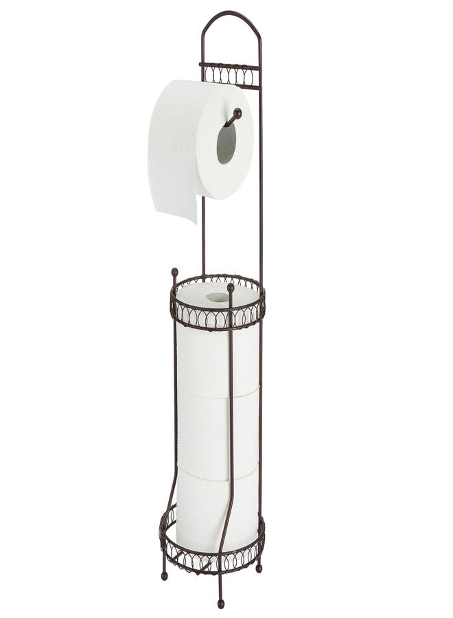 Bath Bliss Bathroom Toilet Paper Dispenser and Holder | Dimensions : 6.69 x 6.69 x 25.79 | Attractive Rust Finish | Fits 3 Jumbo Rolls | Dispenser Bar | Bathroom Accessories | Bronze Curls Design - Image 3