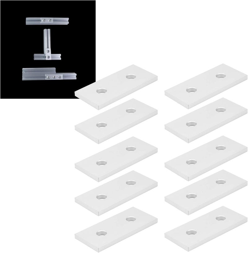 klarako 10Pcs Joining Plate Aluminum Flat Straight Brackets Connecting Reinforcement Vertical Connection Tool(3030-2hole) - Image 2